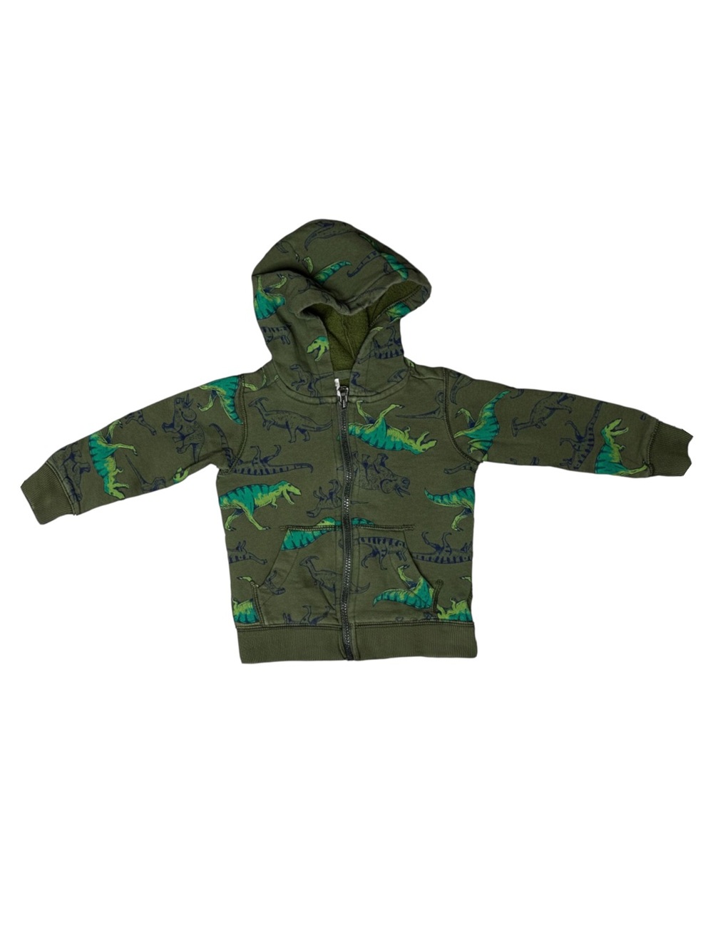 Carter's Olive Green Dinosaur Zip Hoodie